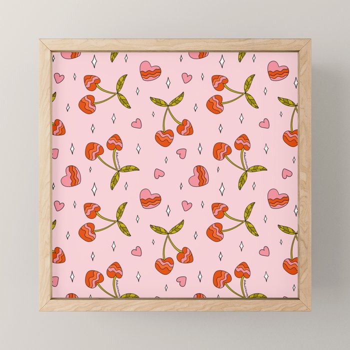 Vintage Cherry Print Mini Art Print Gallery Image 1