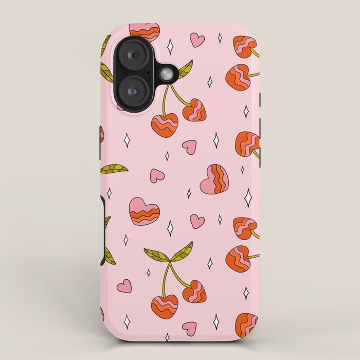 Vintage Cherry Print iPhone Case Gallery Image 1