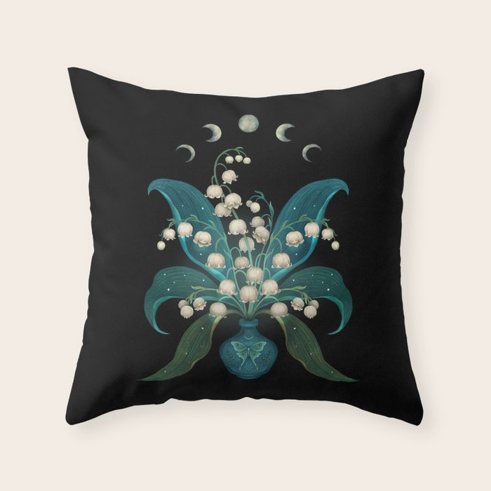 Lily of the Valley - May Flower Throw Pillow Gallery Image 1
