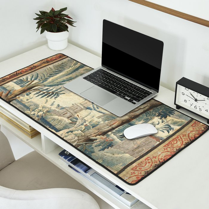 Antique French Verdure Pagoda Tapestry Desk Mat Gallery Image 2