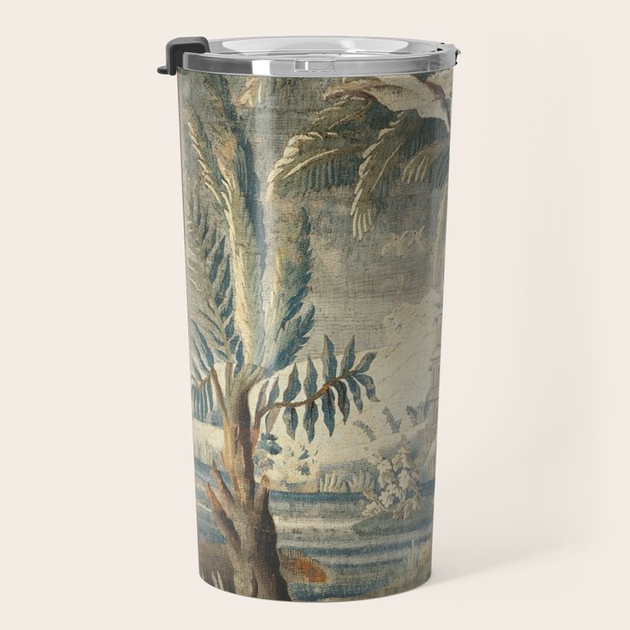 Antique French Verdure Pagoda Tapestry Travel Mug Gallery Image 3
