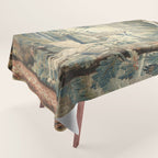 Antique French Verdure Pagoda Tapestry Tablecloth Gallery Image 1