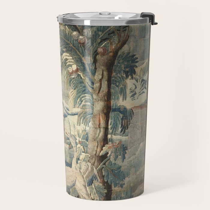 Antique French Verdure Pagoda Tapestry Travel Mug Gallery Image 2