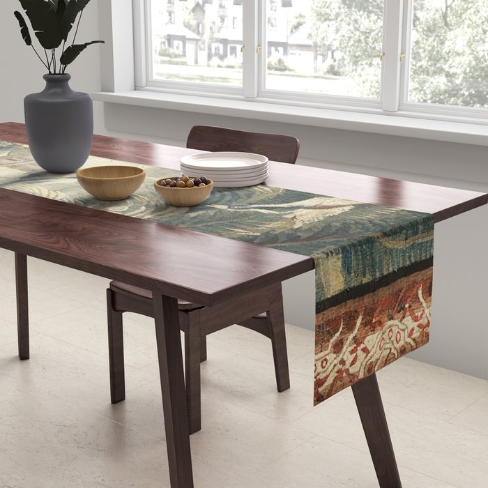 Antique French Verdure Pagoda Tapestry Table Runner Gallery Image 2