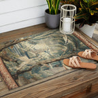 Antique French Verdure Pagoda Tapestry Outdoor Rug Gallery Image 2