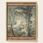 Antique French Verdure Pagoda Tapestry Serving Tray Gallery Image 1