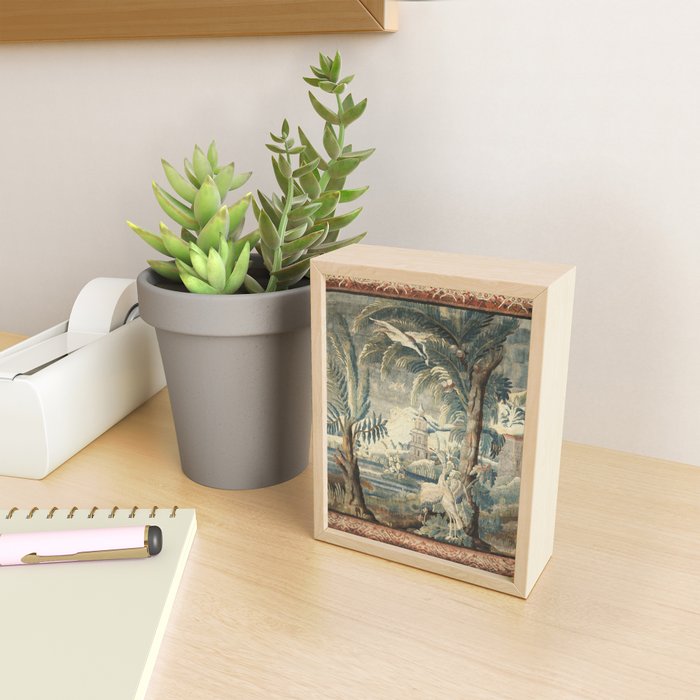 Antique French Verdure Pagoda Tapestry Mini Art Print Gallery Image 2