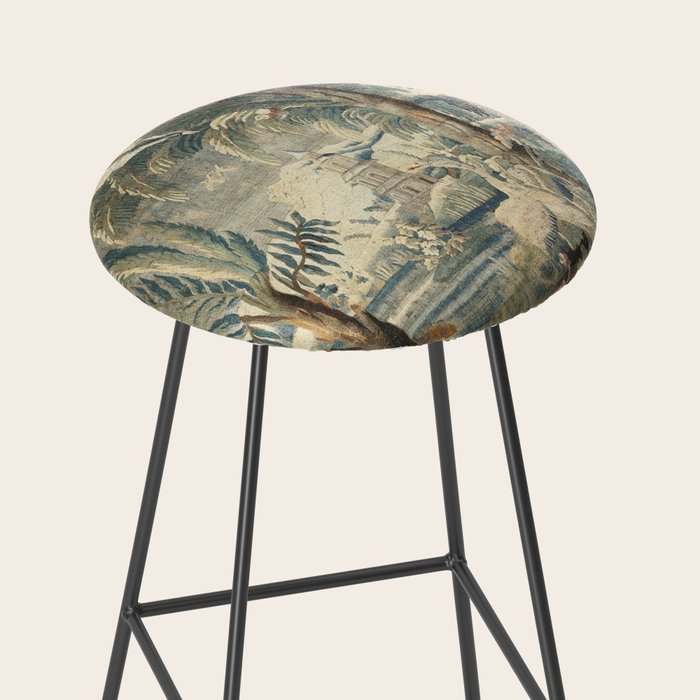 Antique French Verdure Pagoda Tapestry Stool Gallery Image 2