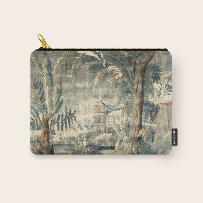 Antique French Verdure Pagoda Tapestry Carry All Pouch Gallery Image 1