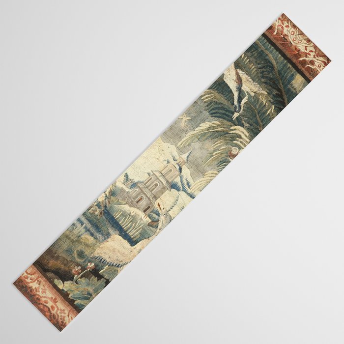 Antique French Verdure Pagoda Tapestry Table Runner Gallery Image 3