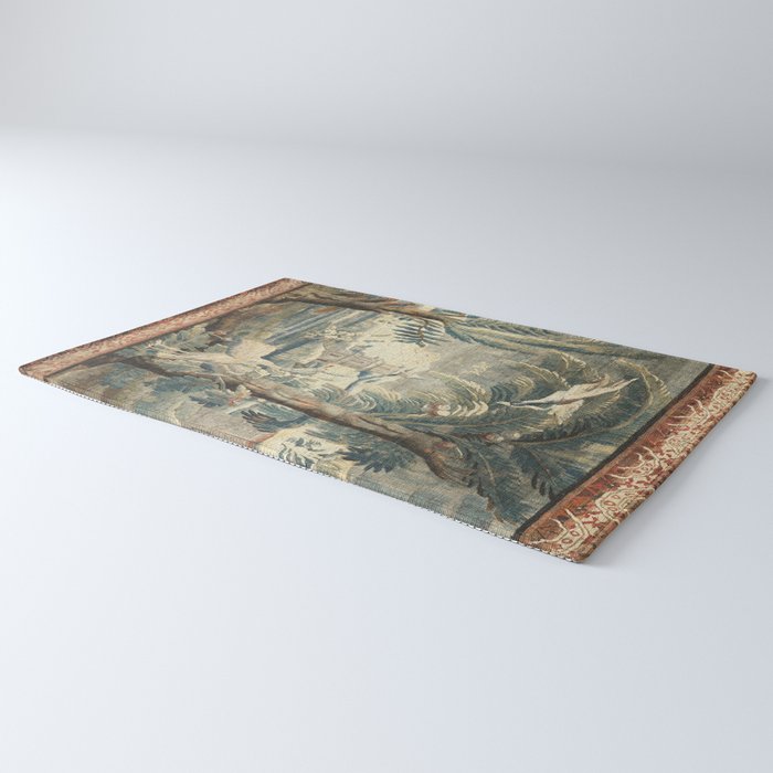 Antique French Verdure Pagoda Tapestry Rug Gallery Image 3