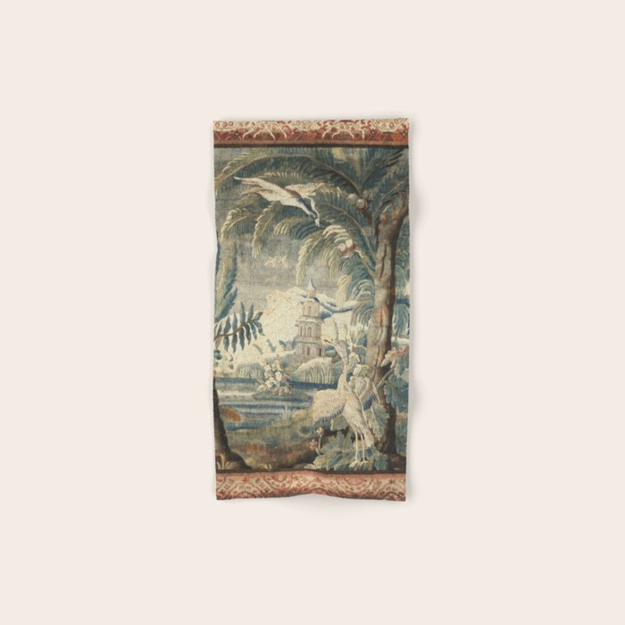 Antique French Verdure Pagoda Tapestry Bath Towel Gallery Image 1