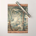 Antique French Verdure Pagoda Tapestry Wrapping Paper Gallery Image 1