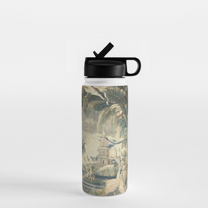 Antique French Verdure Pagoda Tapestry Water Bottle Gallery Image 1