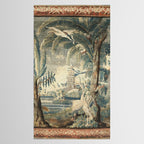 Antique French Verdure Pagoda Tapestry Tablecloth Gallery Image 2