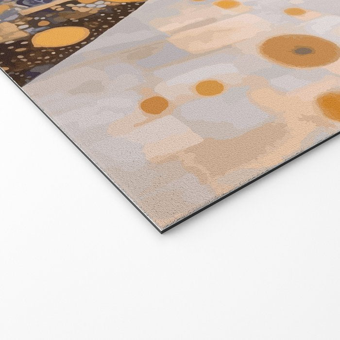 White Klimt Cat Dressed as King Cat Welcome Mat Gallery Image 2