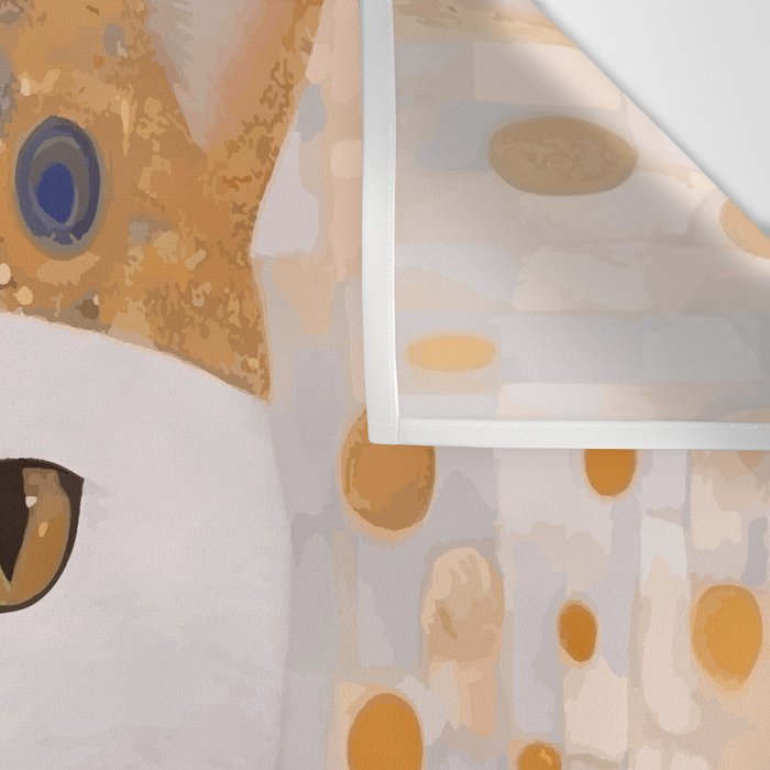 White Klimt Cat Dressed as King Cat Wall Tapestry Gallery Image 3