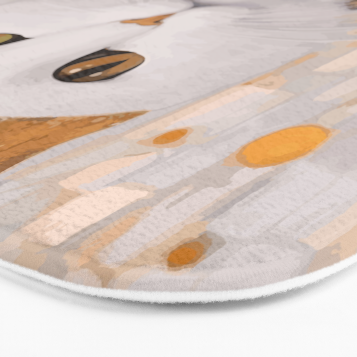 White Klimt Cat Dressed as King Cat Bath Mat Gallery Image 3