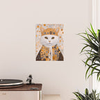 White Klimt Cat Dressed as King Cat Poster Gallery Image 2