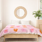 Pink and Orange Groovy Flowers Pattern Duvet Cover Gallery Image 3