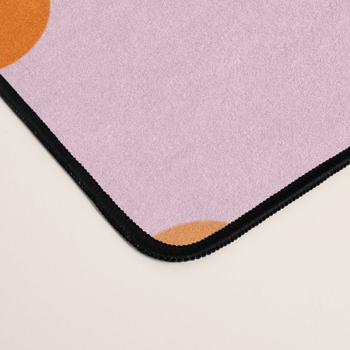 Pink and Orange Groovy Flowers Pattern Desk Mat Gallery Image 4