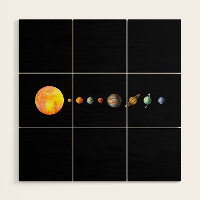 The Solar System  Wood Wall Art Gallery Image 1