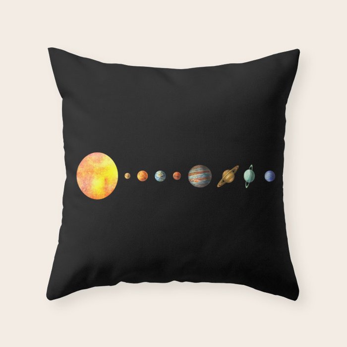 The Solar System  Throw Pillow Gallery Image 6