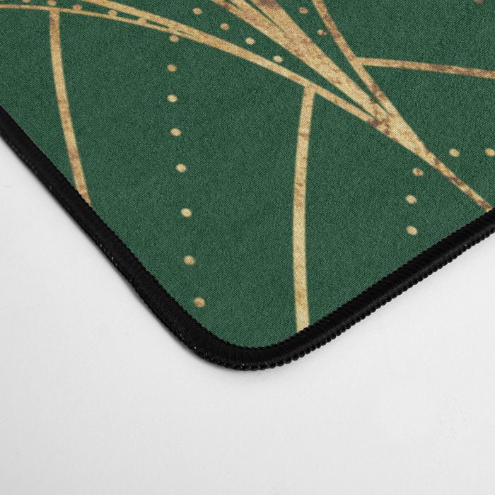 Art Deco Waterfalls // Emerald Green Desk Mat Gallery Image 4