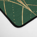 Art Deco Waterfalls // Emerald Green Desk Mat Gallery Image 4
