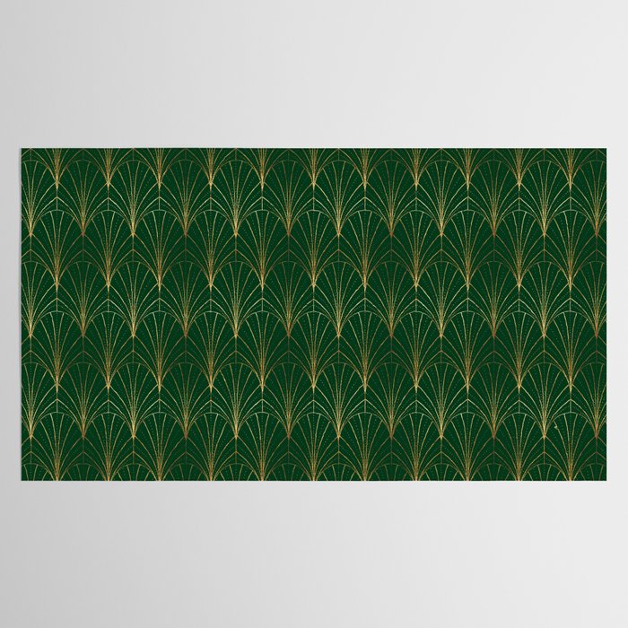 Art Deco Waterfalls // Emerald Green Tablecloth Gallery Image 2