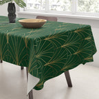 Art Deco Waterfalls // Emerald Green Tablecloth Gallery Image 3