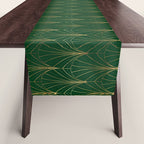 Art Deco Waterfalls // Emerald Green Table Runner Gallery Image 1
