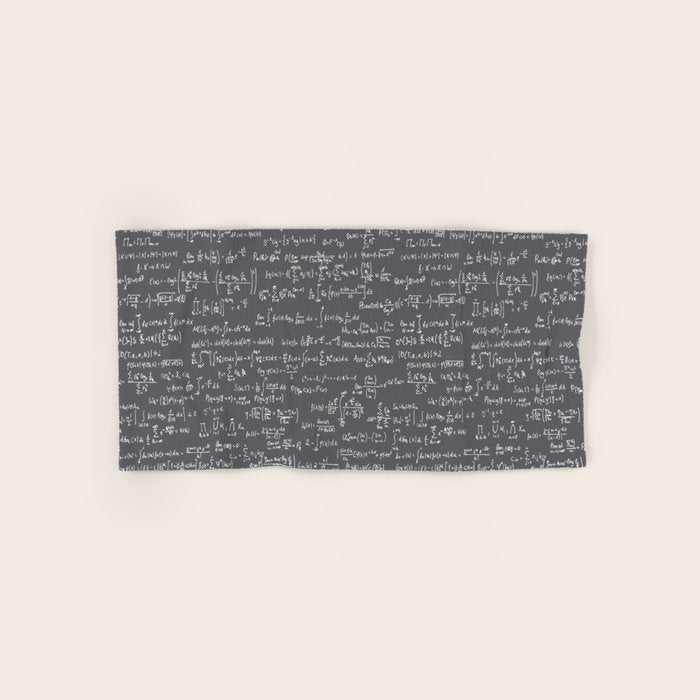Math Equations // Charcoal Bath Towel Gallery Image 1