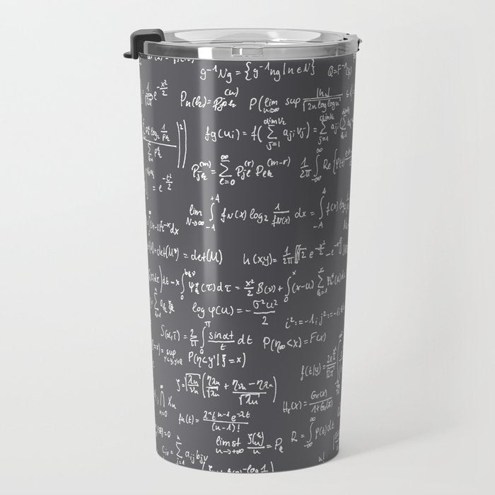 Math Equations // Charcoal Travel Mug Gallery Image 3