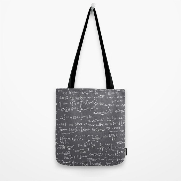 Math Equations // Charcoal Tote Bag Gallery Image 2