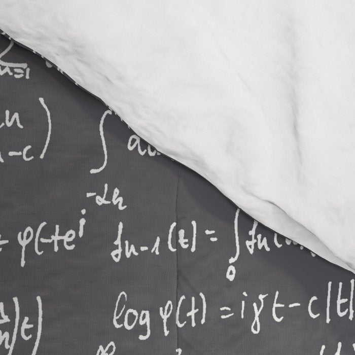 Math Equations // Charcoal Comforter Gallery Image 4