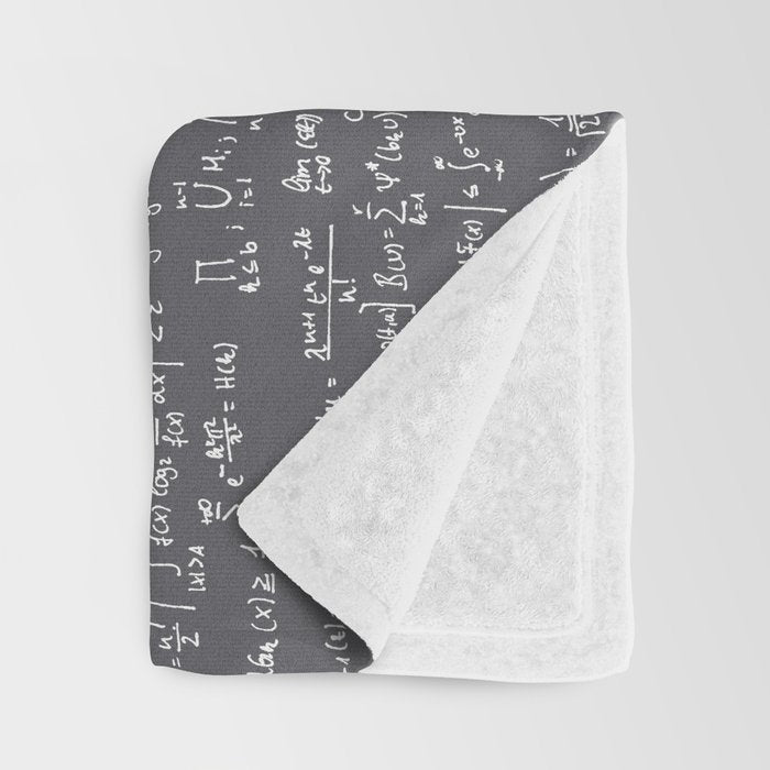 Math Equations // Charcoal Throw Blanket Gallery Image 3