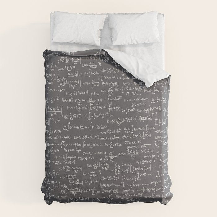 Math Equations // Charcoal Duvet Cover Gallery Image 1