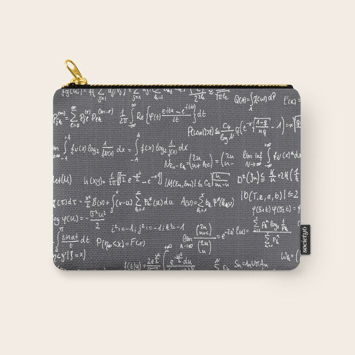 Math Equations // Charcoal Carry All Pouch Gallery Image 1