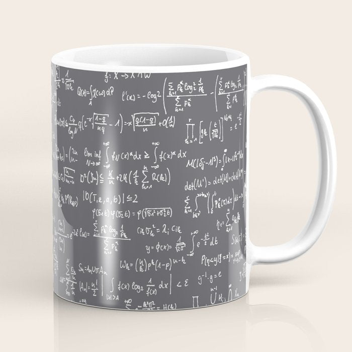 Math Equations // Charcoal Coffee Mug Gallery Image 1