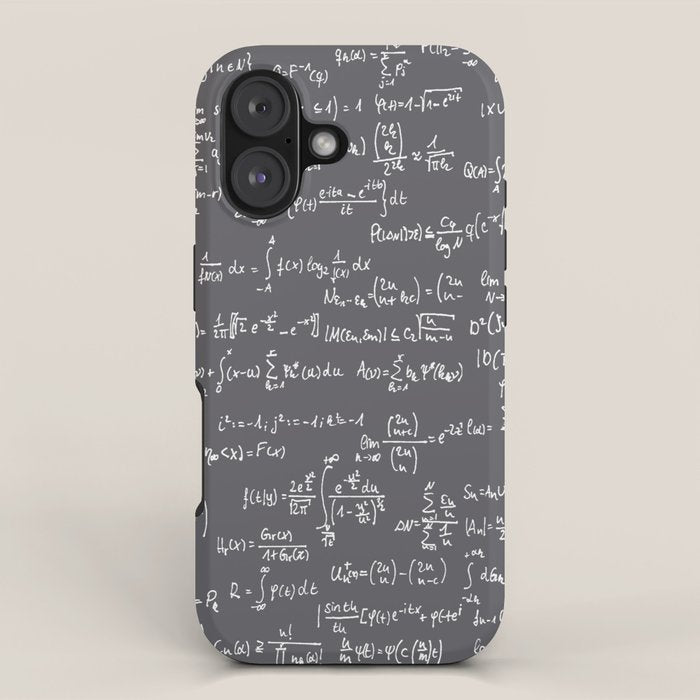 Math Equations // Charcoal iPhone Case Gallery Image 1