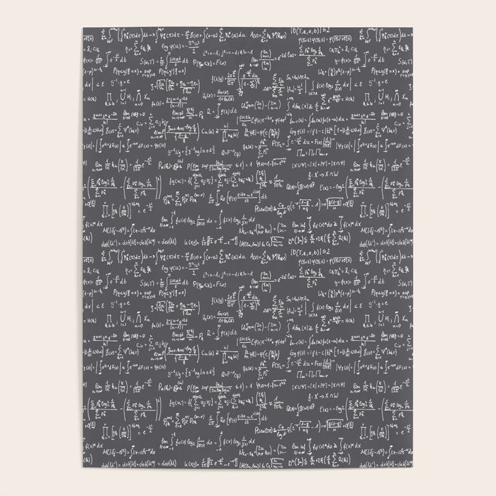 Math Equations // Charcoal Poster Gallery Image 1