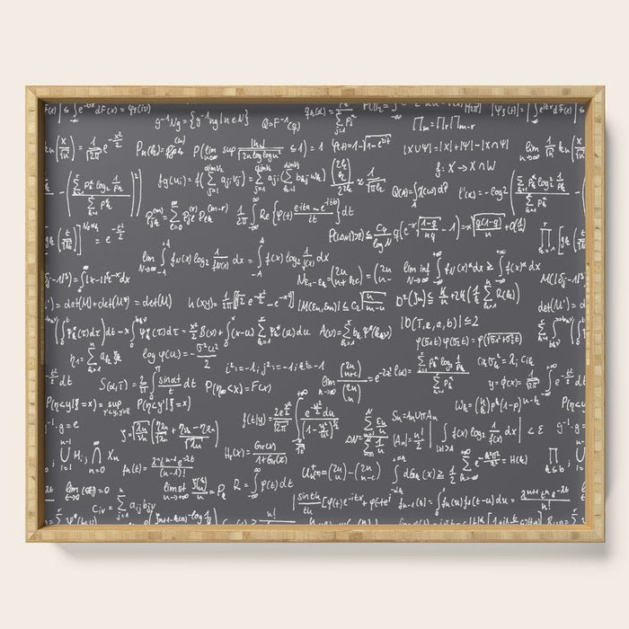 Math Equations // Charcoal Serving Tray Gallery Image 1