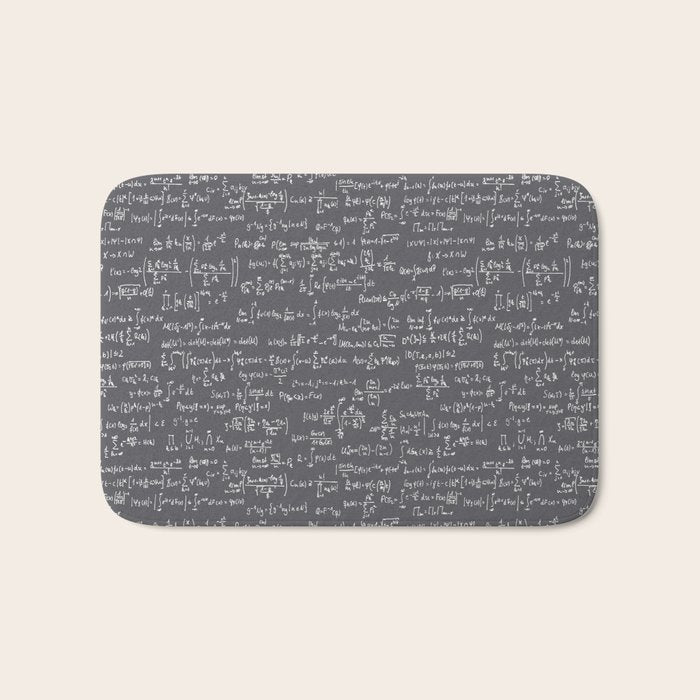 Math Equations // Charcoal Bath Mat Gallery Image 1