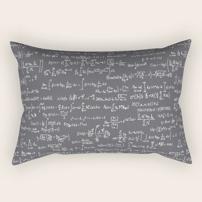 Math Equations // Charcoal Rectangular Pillow Gallery Image 1