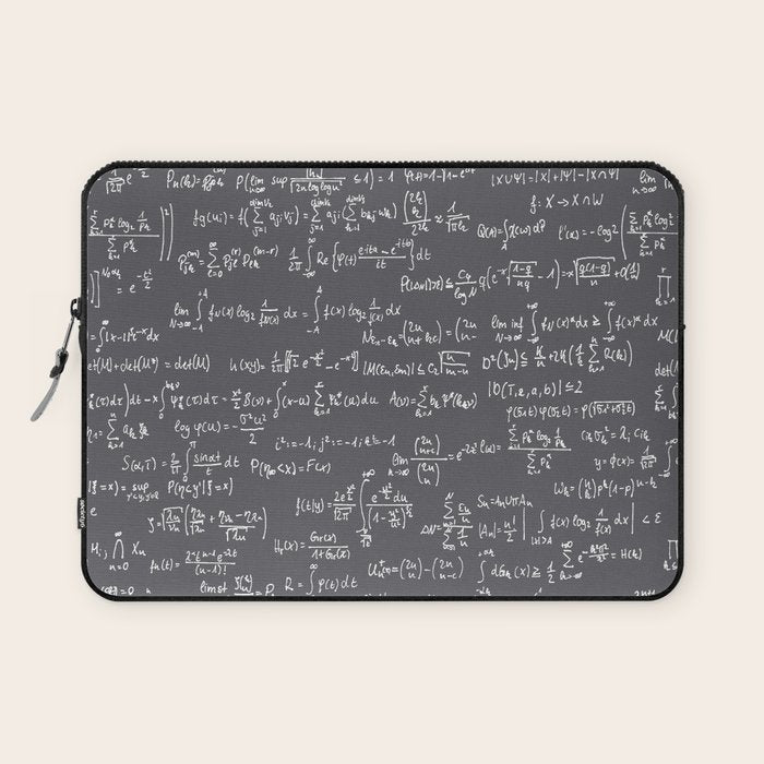 Math Equations // Charcoal Laptop Sleeve Gallery Image 1
