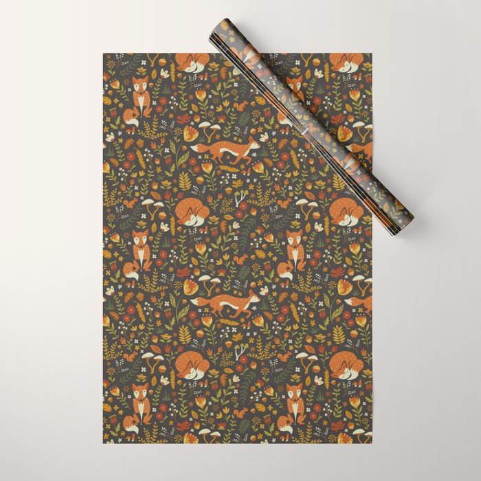 Fox in an Autumn Garden Wrapping Paper Gallery Image 1