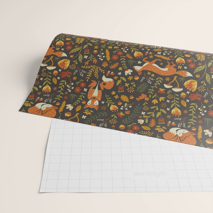 Fox in an Autumn Garden Wrapping Paper Gallery Image 2