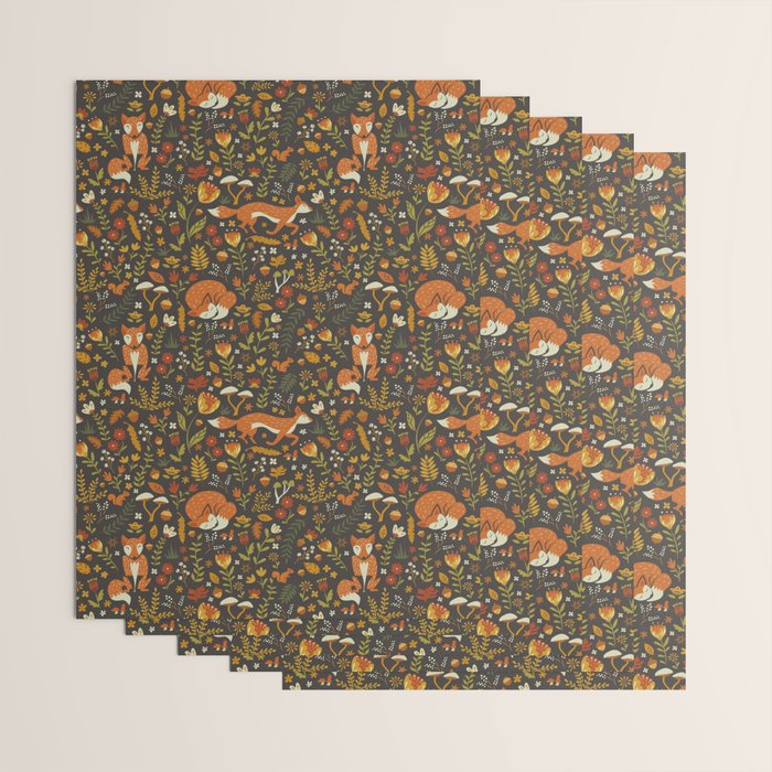 Fox in an Autumn Garden Wrapping Paper Gallery Image 3