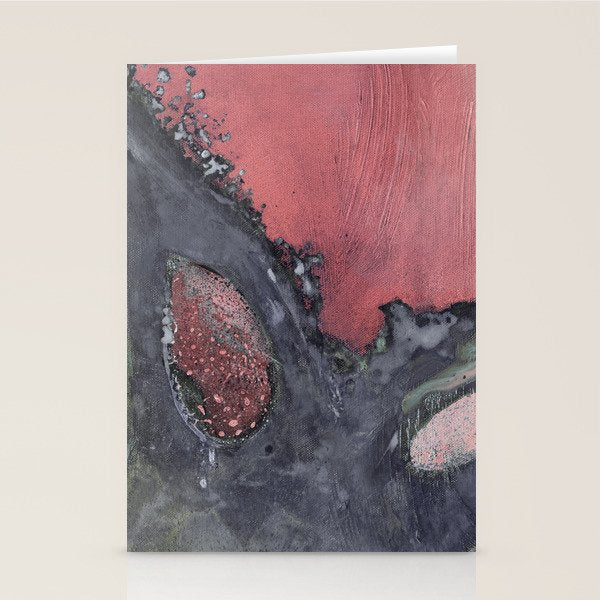 Abstract Pink and Charcoal Art Print Stationery Card Gallery Image 2